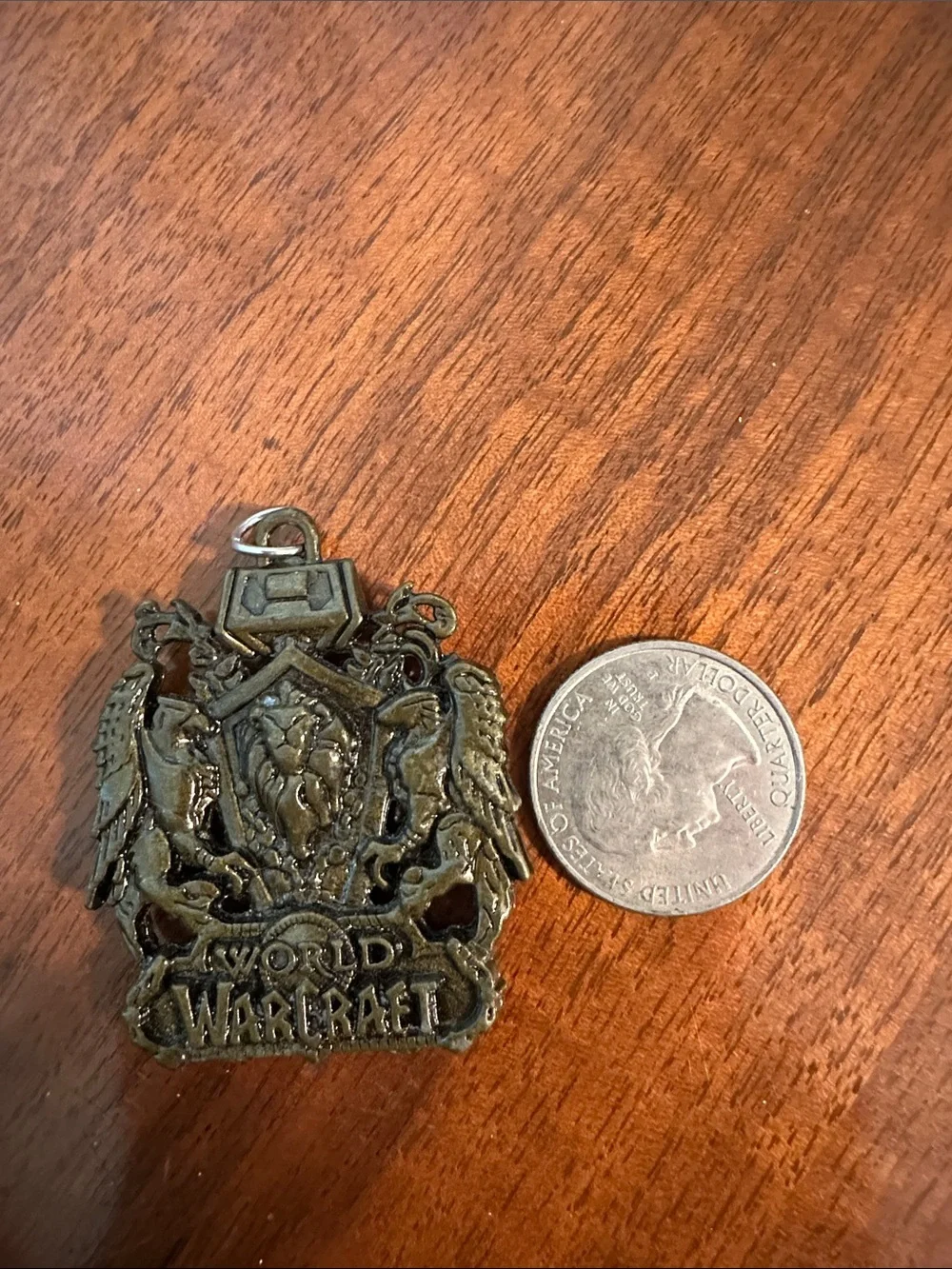 World of Warcraft‎ Metal Crest Antique Brass Pendant